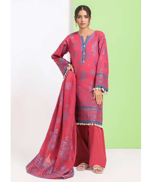 Maroon-Jacquard-3 Pc