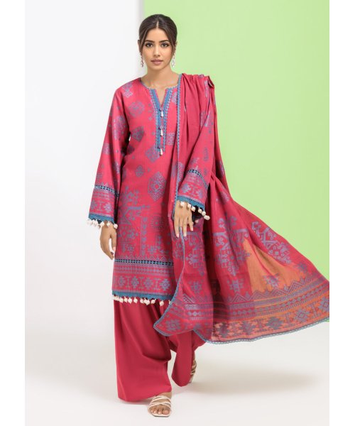 Maroon-Jacquard-3 Pc