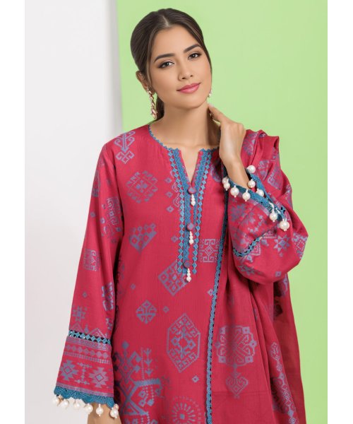 Maroon-Jacquard-3 Pc