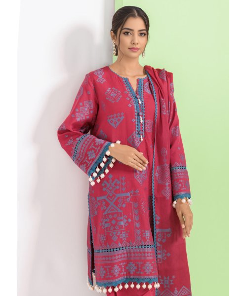 Maroon-Jacquard-3 Pc