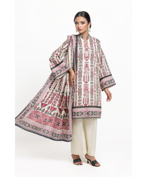 Khaki 2 Piece Unstitched Suit | Mahru.pk