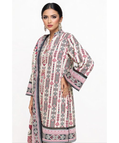 Khaki 2 Piece Unstitched Suit | Mahru.pk