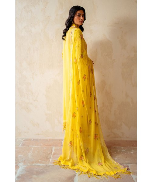 3 Piece Unstitched Embroidered Swiss Voile Suit with Embroidered Chiffon Dupatta – LSV-52010 | Mahru.pk