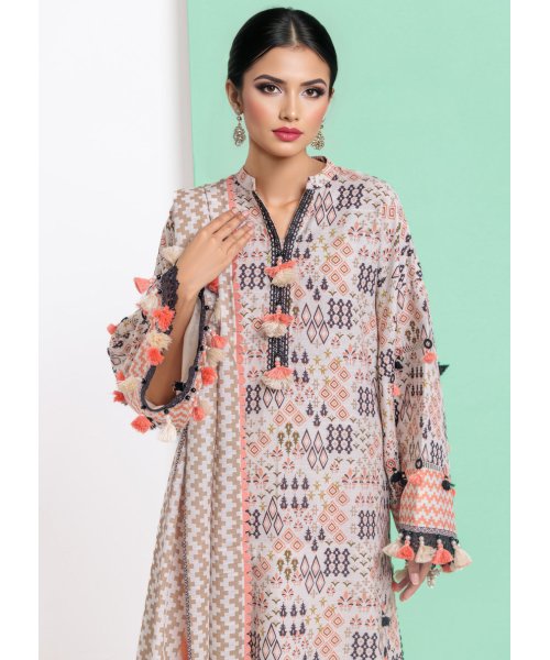 3 Piece – Embroidered Light Khaddar Suit | Mahru.pk