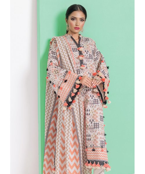 3 Piece – Embroidered Light Khaddar Suit | Mahru.pk