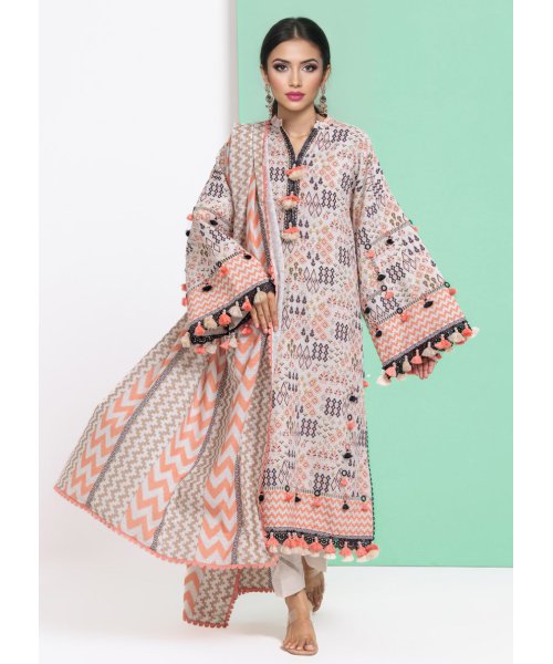 3 Piece – Embroidered Light Khaddar Suit | Mahru.pk