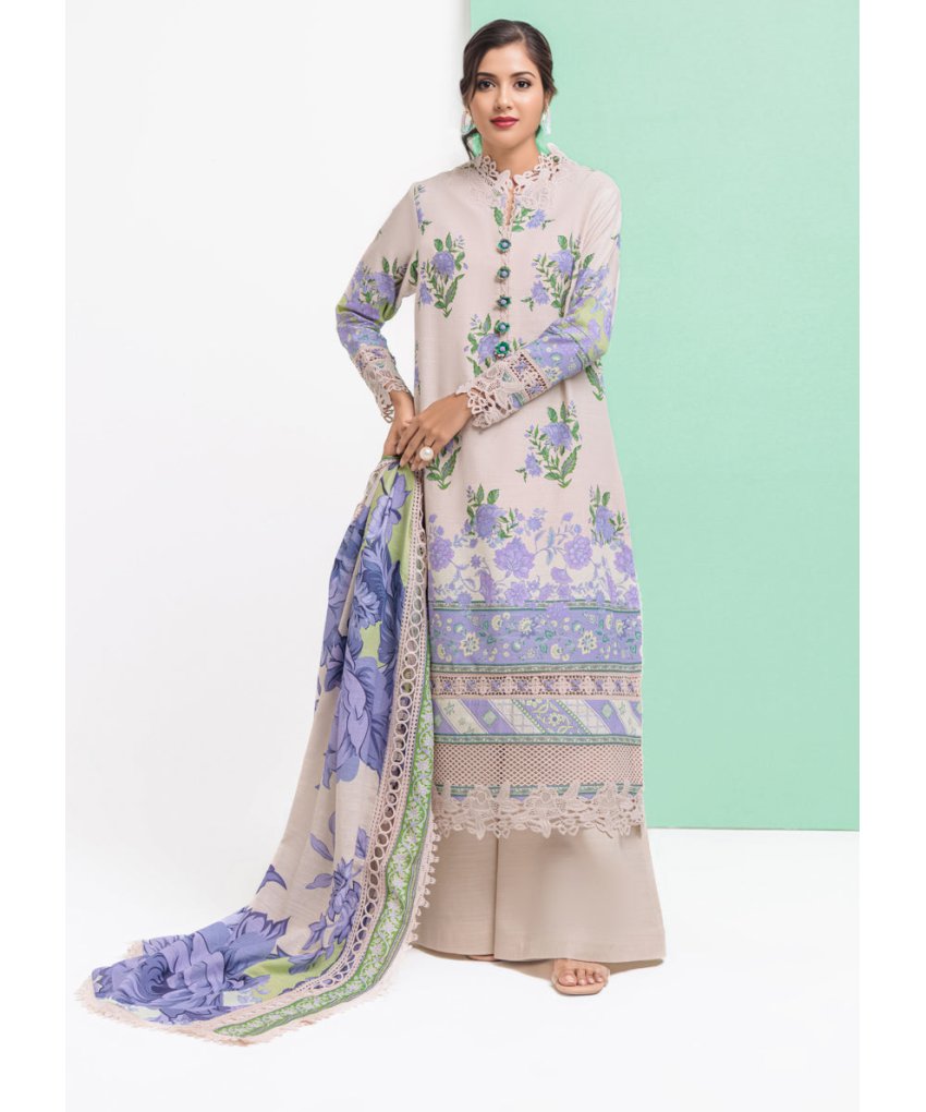 Festival Bloom 3-Piece Unstitched Light Khaddar Suit | Winter Collection 2025