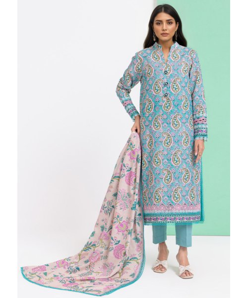 Jade Elvy – 3 Piece Unstitched Embroidered Light Khaddar Suit with Digital Printed Dupatta