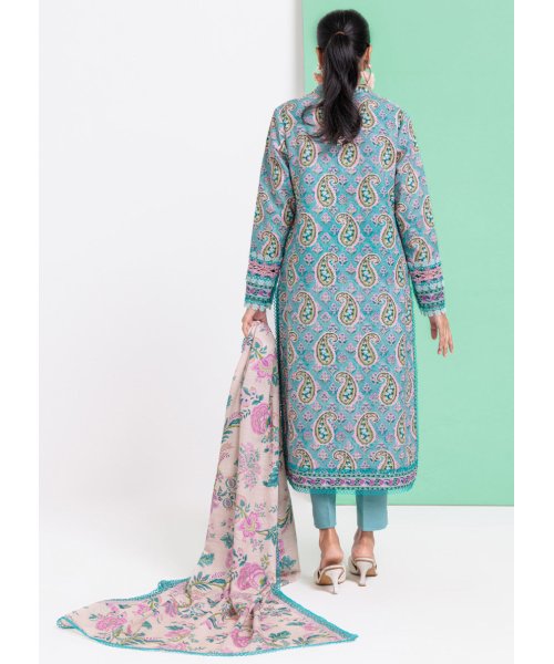 Jade Elvy – 3 Piece Unstitched Embroidered Light Khaddar Suit with Digital Printed Dupatta