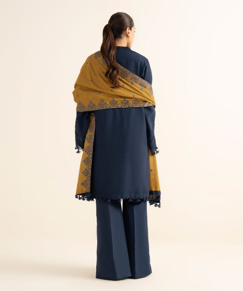 Sapphire 3 Piece – Embroidered Cotton Jacquard Suit for Women | Elegant Festive Wear