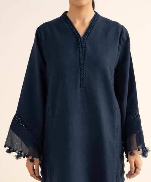 Sapphire 3 Piece – Embroidered Cotton Jacquard Suit for Women | Elegant Festive Wear