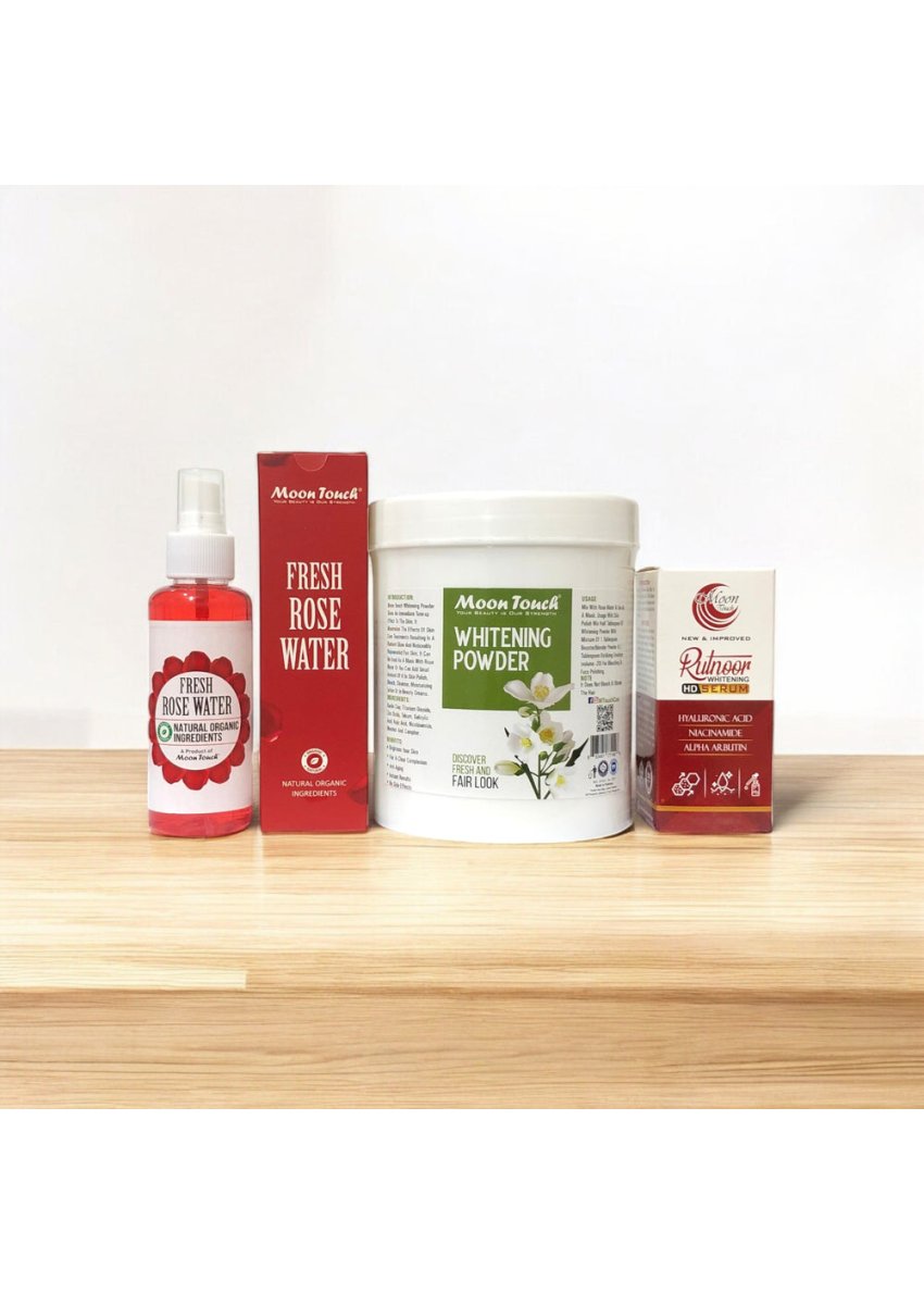 Secret Whitening Deal (3 in 1) – Instant Skin Brightening Kit by Moon Tuch | Available at Mahru Pakistan
