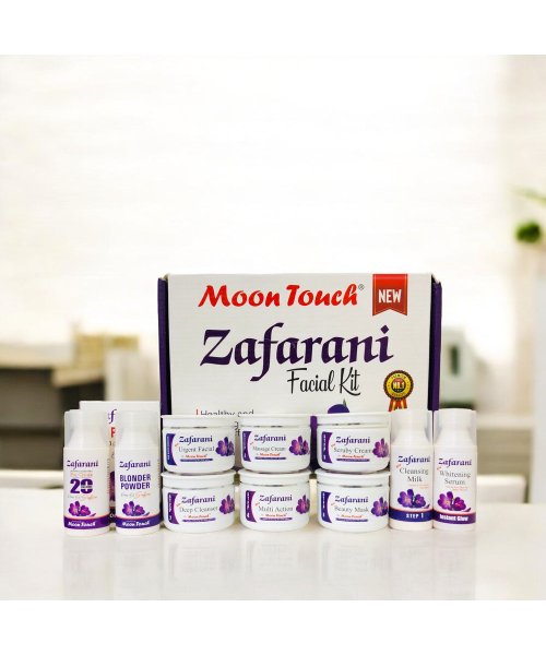 Zafarani Facial + Mini Skin Polisher by Moon Tuch – 8 in 1 Facial Kit for Glowing Skin | Mahru Pakistan