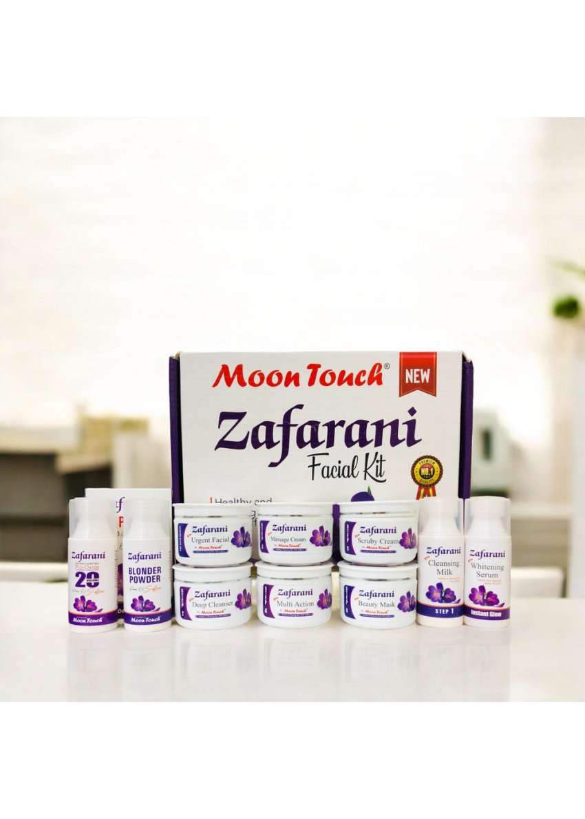 Zafarani Facial + Mini Skin Polisher by Moon Tuch – 8 in 1 Facial Kit for Glowing Skin | Mahru Pakistan