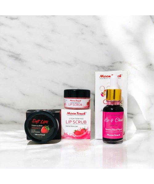 Mahru Lip Care Deal Pink 20ml – Lip Balm &amp; Lip Scrub for Soft, Pink, Moisturized Lips