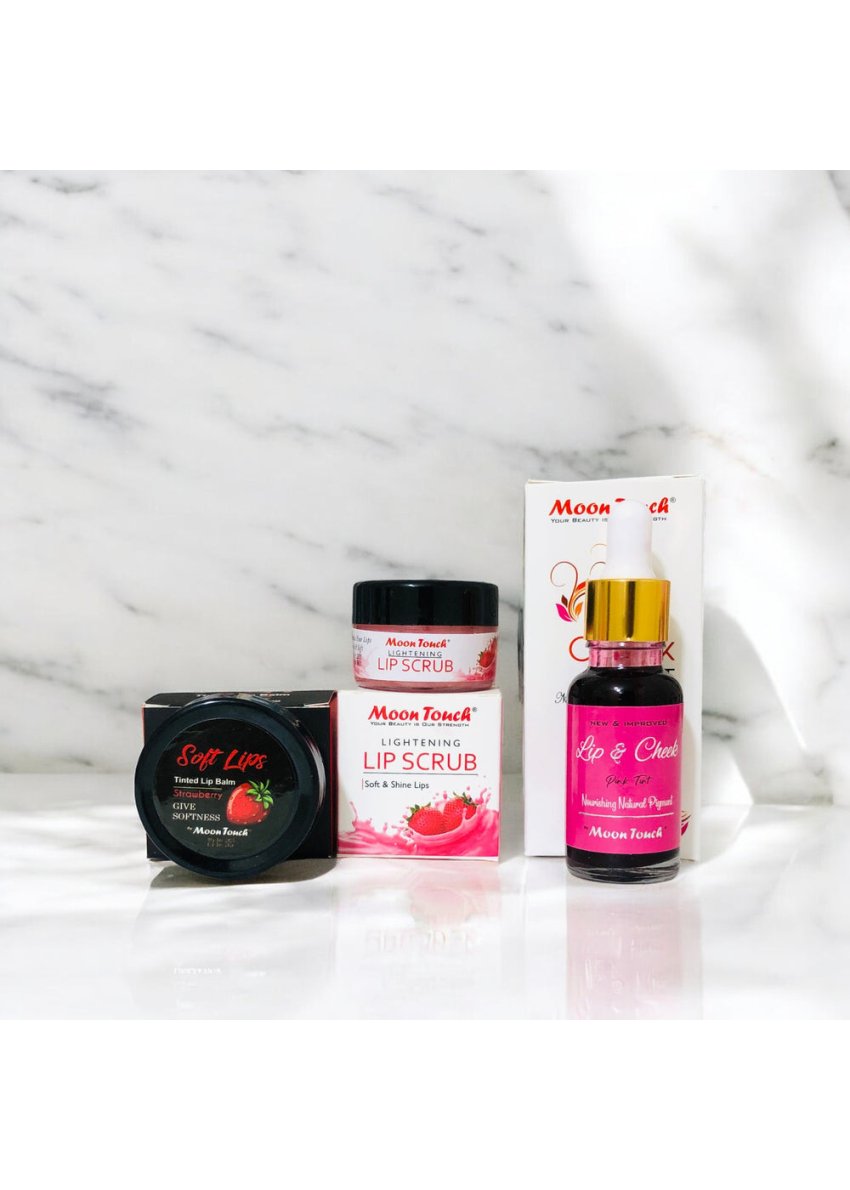 Mahru Lip Care Deal Pink 20ml – Lip Balm &amp; Lip Scrub for Soft, Pink, Moisturized Lips