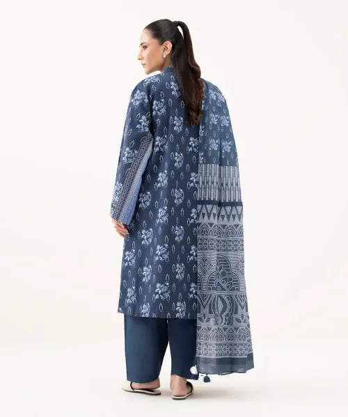 Unstitched 3-Piece Blue Khaddar Suit | Winter Collection 2025 | Mahru